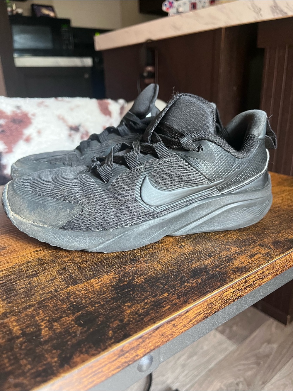 Nike Black Low-Top Mesh Trainer with Tonal Swoosh